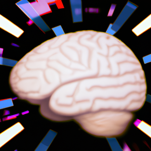 1. איור של מוח עם מקטעים שונים מוארים, המייצגים את העיבוד הקוגניטיבי של תוכן וידאו.
